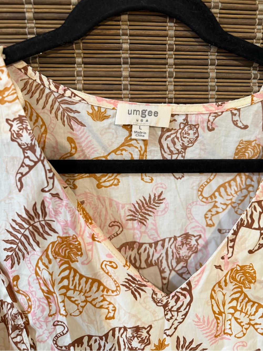 Umgee Feeling Fierce Pink Tiger Print V-Neck Tiered Dress - Picture 3 of 4